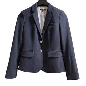 J Crew Mercantile Blazer Womens 2 Navy Schoolboy Gold Buttons Old Money Preppy
